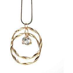 welbijoux Long Necklace for Women Fashion Jewelry Bohemian CZ Circle Layered Pendant Statement Necklaces with Gifts Box
