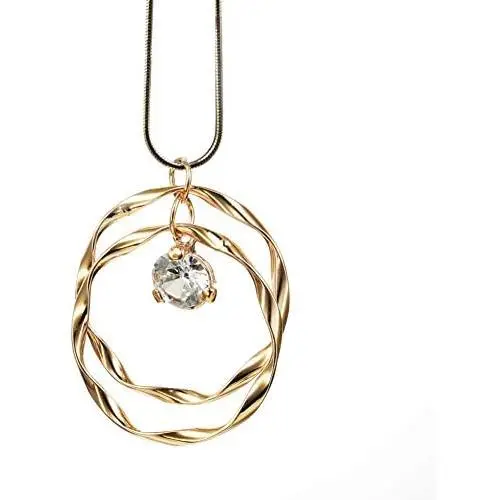 welbijoux Long Necklace for Women Fashion Jewelry Bohemian CZ Circle Layered Pendant Statement Necklaces with Gifts Box