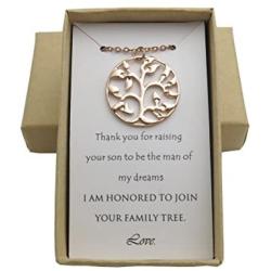 IDLAN Wedding Gifts Wedding Jewelry Mother of The Groom Necklace Family Tree Necklace