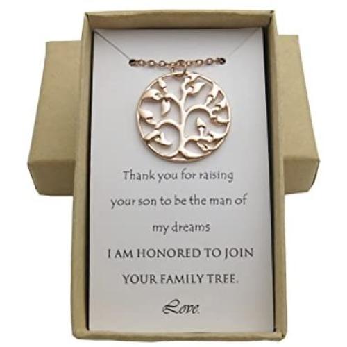 IDLAN Wedding Gifts Wedding Jewelry Mother of The Groom Necklace Family Tree Necklace