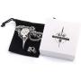 Gungneer Runic Raven Skull Pendant Necklace, Helm of Awe Rune Nordic Viking Men Necklace, 316L Stainless Steel Bonus 2 Rune Beard Bead