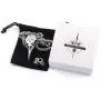 Gungneer Runic Raven Skull Pendant Necklace, Helm of Awe Rune Nordic Viking Men Necklace, 316L Stainless Steel Bonus 2 Rune Beard Bead