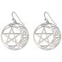 cooltime Stainless Steel Pentacle Dangle Drop Earrings Pentagram Celtic Knot Star Circle Crescent Charm Jewelry for Women