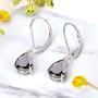 YL Dangle Drop Earrings Sterling Silver Teardrop Leverback Earrings Ruby/Sapphire/Emerald/Amethyst/Aquamarine/Opal/Pink Black Cubic Zirconia Jewelry Gifts for Moms