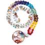 Bivei 108 Mala Beads Bracelet - 7 Chakra Tree of Life Real Healing Gemstone Yoga Meditation Hand Knotted Mala Prayer Bead Necklace