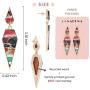 Bohemian Wood And Marble Effect Pentagon Shaped Drop Statement Earrings