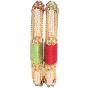 Efulgenz Fashion Jewelry Indian Bollywood 14 K Gold Plated Faux Pearl Beads Silk Thread Bracelets Bangle Set