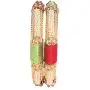 Efulgenz Fashion Jewelry Indian Bollywood 14 K Gold Plated Faux Pearl Beads Silk Thread Bracelets Bangle Set