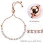 J.Fée Sterling Silver Bracelet, S925 Tennis Bracelet Sparkling 5A Cubic Zirconia Adjustable Bracelet for Women Girls to Mother Day, Exquisite Box