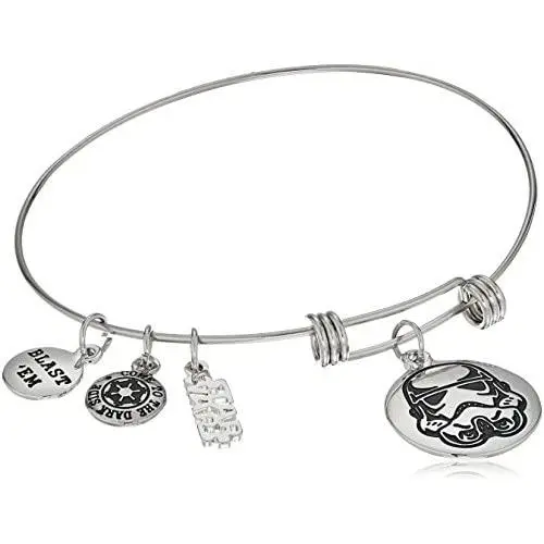 ''Star Wars Jewelry Stormtrooper Stainless Steel Expandable Charm Bracelet, 7.5'''' (SALES1SWMD)'', silver ''Star Wars Jewelry Stormtrooper Stainless Steel Expandable Charm Bracelet, 7.5'''' (SALES1SWMD)'', silver