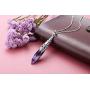 Top Plaza Natural Healing Crystal Stone Necklace Antique Silver Gemstone Point Pendulum Necklaces Reiki Quartz Jewelry for Women Girls