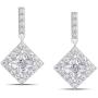 Victoria Townsend 925 Sterling Silver Square Bridal Princess Cut CZ Drop Earrings