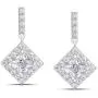 Victoria Townsend 925 Sterling Silver Square Bridal Princess Cut CZ Drop Earrings Victoria Townsend 925 Sterling Silver Square Bridal Princess Cut CZ Drop Earrings