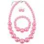 Shineland Simple Large Big Simulated Pearl Statement Necklace Bracelet and Earrings Jewelry Set (Pink) Shineland Simple Large Big Simulated Pearl Statement Necklace Bracelet and Earrings Jewelry Set (Pink)