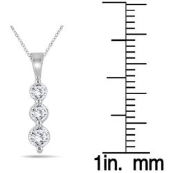 AGS Certified 1/2 Carat TW Three Stone Diamond Pendant in 10K White Gold