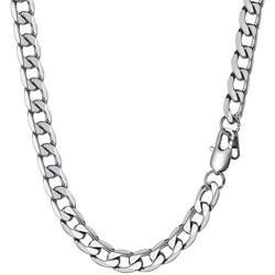 PROSTEEL Stainless Steel Cuban Chain Necklaces/Bracelets for Men Women, Black/18K Gold Plated, Nickel-Free, Hypoallergenic Jewelry, 4mm-13mm, 7.5''/8.3'',14''-30'', Come Gift Box