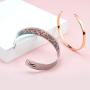 Melix Home Daughter Bracelets from Mom Mother Wide Cuff Bangle Message Engraved Christmas for Her
