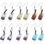 D.Rosse 6 Pairs Creative Unique Bubble Boba Tea Dangle Earrings Funny Personality Milk Tea Drink Earring Colorful Glass Bottle Funny Earrings for Women Girls Party Jewelry Gifts