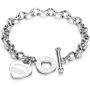 JUPPE 14K Rose Gold Titanium Steel Engraved Bracelet Personalized Bangle Gift for Women Girls
