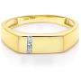 Gem Stone King 10K Solid Yellow Gold Mens White Diamond Wedding Anniversary Ring (Available 7,8,9,10,11,12,13)