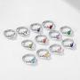 ChicSilver 6mm Heart Shape Sparkling Birthstone White Gold Plated 925 Sterling Silver Celtic Knot Ring Adjustable(with Gift Box)