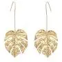 Mountainer Bohemian Hollow Palm Leaf Long Chain Dangle Earrings Vintage Monstera Leaves Metal Drop Earrings for Women Holiday Beach Jewelry