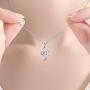 Musical Note Pendant Necklace Silver Cubic Zirconia Music Note Jewelry Gifts for Music Lover Women Girl 18 inches