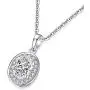 AINUOSHI Oval Cut Rhodium Plated Sterling Silver Cubic Zirconia CZ Halo Anniversary Pendant Necklace AINUOSHI Oval Cut Rhodium Plated Sterling Silver Cubic Zirconia CZ Halo Anniversary Pendant Necklace