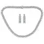 Art Deco Style Fashion Bridal Multi Marquise AAA CZ Statement Collar Tennis Necklace Matching Chandelier Dangle Earrings Jewelry Set for Women Wedding Prom Pageant Silver Plated Art Deco Style Fashion Bridal Multi Marquise AAA CZ Statement Collar Tennis Necklace Matching Chandelier Dangle Earrings Jewelry Set for Women Wedding Prom Pageant Silver Plated
