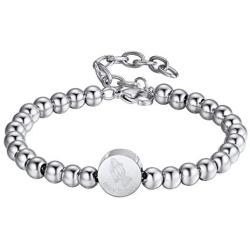 PROSTEEL Stainless Steel Serenity Prayer Bracelet Praying Hands Rosary Bead Religious Vintage Jewelry for Men/Women, fits Wrist from 5.9 to 7.9