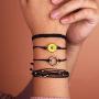 FANCY SHINY Sunflower String Bracelet Handmade Braided Rope Charms Boho Surfer Bracelet for Teen Girls Women