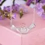 Irish Claddagh Necklace for Women Sterling Silver Girls Crystal Celtic Claddagh Hands Holding Crown Love Heart Pendant Necklace