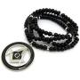 Shiny Jewelers USA Mens Freemason Masonic Compass Pendant with 6mm/30 Wooden Bead Necklace