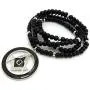 Shiny Jewelers USA Mens Freemason Masonic Compass Pendant with 6mm/30 Wooden Bead Necklace Shiny Jewelers USA Mens Freemason Masonic Compass Pendant with 6mm/30 Wooden Bead Necklace