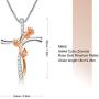 Rose Gold Cross Pendant Necklace for Women Girls - 3D Rose Flower Necklaces Jewelry for Mom Girlfriend Wife Sisters for Her Birthday Christmas Mothers Day Gifts