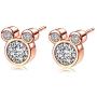 Puadun 925 Silver Mouse Shape Stud Earrings with Sparkling Cubic Zirconia Hypoallergenic Cute Stud Earring for Women Girls Birthday Gifts(Free Jewelry Box)