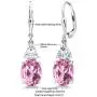 Gem Stone King 925 Sterling Silver Light Pink Created Sapphire Dangle Earrings For Women (6.00 Cttw, Oval 10X8MM) Gem Stone King 925 Sterling Silver Light Pink Created Sapphire Dangle Earrings For Women (6.00 Cttw, Oval 10X8MM)