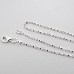 FashionJunkie4Life Italian 925 Sterling Silver 1.5mm Ball Bead Chain Necklace - 16, 18, 20, 22, 24, 30''