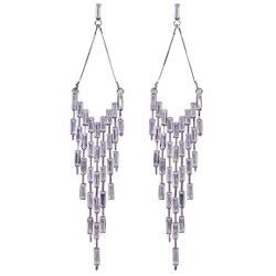 SELOVO Long Chain Tassel Wedding Clear Drop Dangle Earrings Rhinestone Zircon Crystal Silver Tone