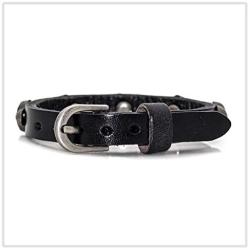 Mgutillart Punk Vintage Alloy Belt Buckle Bracelet Skull Leather Cuff Bracelet