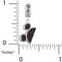 Disney Mickey Mouse Sterling Silver Black Crystal Ears Dangle Charm Bead