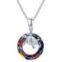 Turtle Necklace for Women 925 Sterling Silver Sea Turtle with Crystal Pendant Necklace Jewelry Gift for Girls