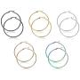 HOUSWEETY 5 Pairs 5 Colors Stainless Steel Smooth Simple Hoop Earrings (Dia.10mm)