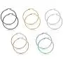 HOUSWEETY 5 Pairs 5 Colors Stainless Steel Smooth Simple Hoop Earrings (Dia.10mm) HOUSWEETY 5 Pairs 5 Colors Stainless Steel Smooth Simple Hoop Earrings (Dia.10mm)