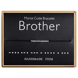 Brother Morse Code Bracelet Handmade Bead Adjustable String Bracelets Inspirational Jewelry for Women
