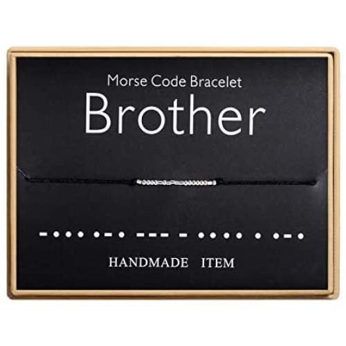 Brother Morse Code Bracelet Handmade Bead Adjustable String Bracelets Inspirational Jewelry for Women