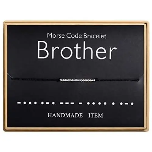 Brother Morse Code Bracelet Handmade Bead Adjustable String Bracelets Inspirational Jewelry for Women Brother Morse Code Bracelet Handmade Bead Adjustable String Bracelets Inspirational Jewelry for Women