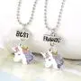 OAONNEA 2 PCS Unicorn Best Friend Necklace Set for Girls Kids