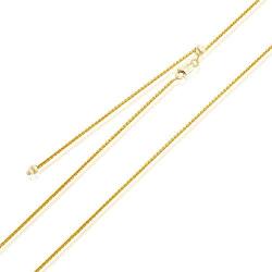 Sterling Silver 1mm Diamond-Cut Spiga Wheat Chain Adjustable Necklace For Women, Size 22 inches