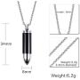 PJ Stainless Steel Bullet Capsule Container Cremation Ashes Urn Pendant Keepsake Memorial Necklace
